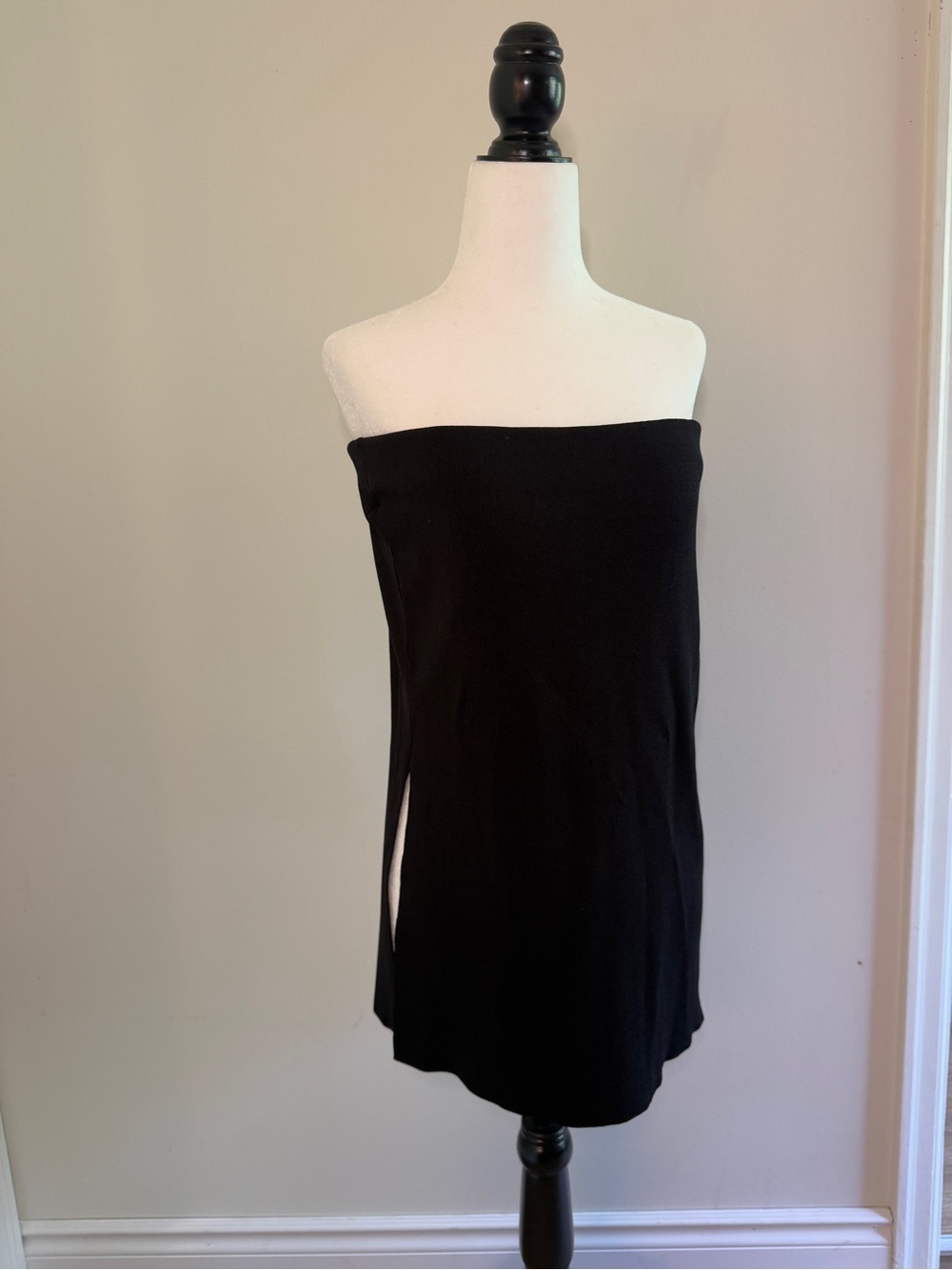 BNWT Oak & Fort Strapless Black Ribbed Tube Top XL